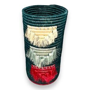 Handwoven Sisal Coil Basket Vase made in Rwanda